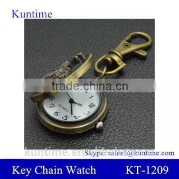 Bronze vintage key chain watch motorbike pocket watches