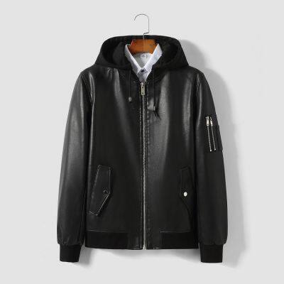 Leather Waterproofing Fashion Color Casual Sports Windproof Men's Long Sleeves Loose Jacket photo-5