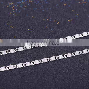 Yiwu Wholesale Fashion Jewelry Rhodium Plated Flat Chain Beautiful Necklace photo-4