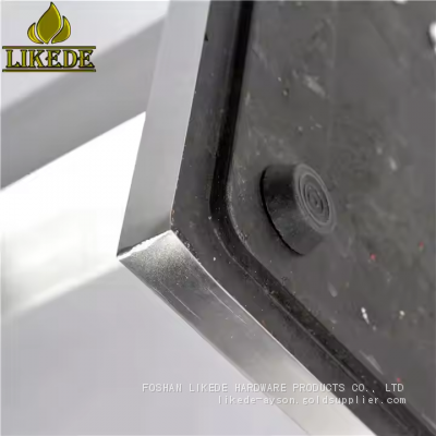 Modern Design Heavy-Duty Metal Table Base Low-Priced 2-Column Stainless Steel Pillar Plastic Bottom Chair Dining Kitchen Use photo-5