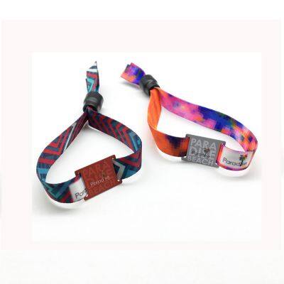 Hot Sale Customized Fabric RFID 13.56MHz NFC Ticket Woven Event Bracelet Wristband photo-3