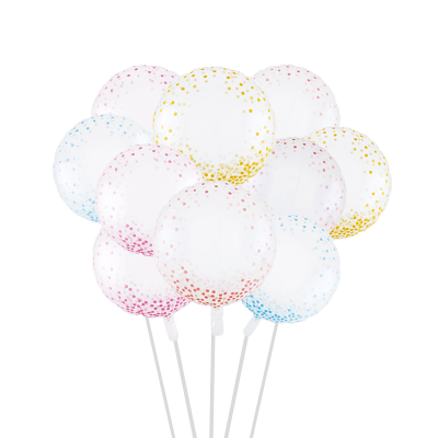17 Inch Rainbow Magic Confetti Balloons Foil Party Balloons With Bright Paper Confetti for Party Wedding Decoration