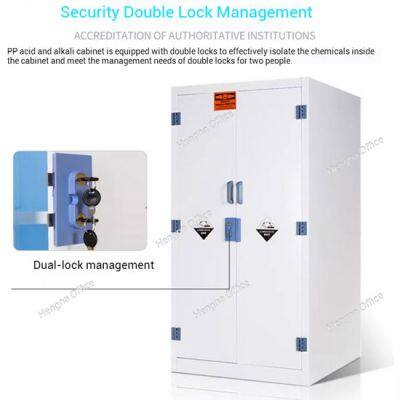 Fabricante chino, gabinete químico a prueba de corrosión de PP industrial con cuerpo resistente a impactos, doble seguro para laboratorio médico photo-3