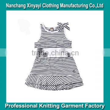 2015 the latest design Custom Girl's classic stripe dress princess dress casual China Supplier / Dress Cute Summer Girls' Dress