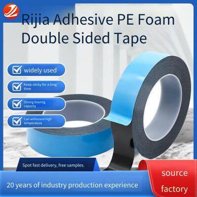 pe Foam Juze Double-sided Tape, Blue Film and Black, Factory In-stock Wholesale, Strong Adhesion