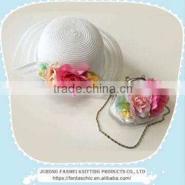 Lovely Girls Fashion Straw Flower Hat