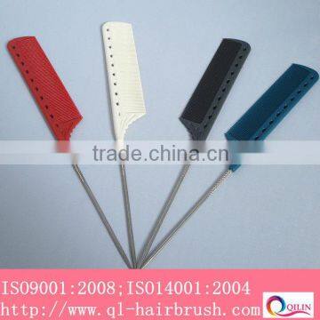 Professional salon flat top comb plastic ,metal comb