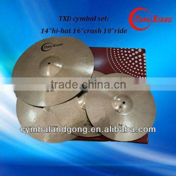 TXD manual cymbal set 14hihat16crash18ride B20 cymbals