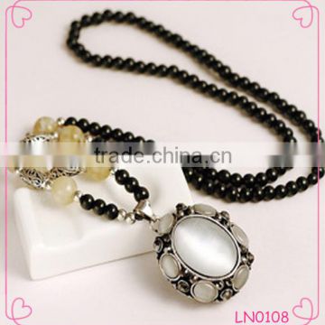 Fashion rosary bead necklace Crystal opals fashion Jewelry South Korea's sweater chain