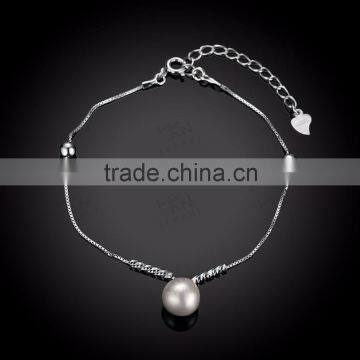 Delicate bracelet with pearl, nice 925 pure silver women bracelet