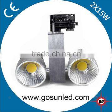 110v/230vAC 50/60Hz recessed 2*15W COB LED Tracklight