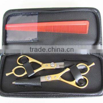 hair scissors kit with zinc alloy coated color handle