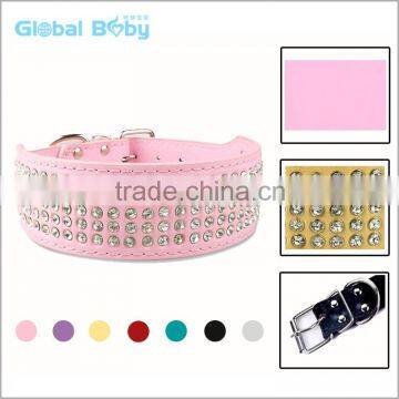 Full Shine Diamante Decorative Rhinestone Western Leather Dog Collars                        
                                                Quality Choice