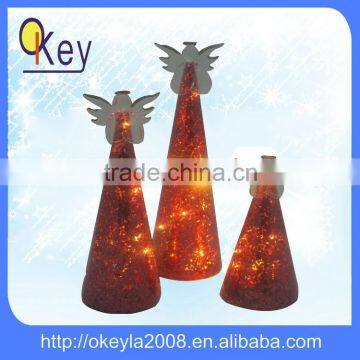 High quatity wedding decoration led light glass angels