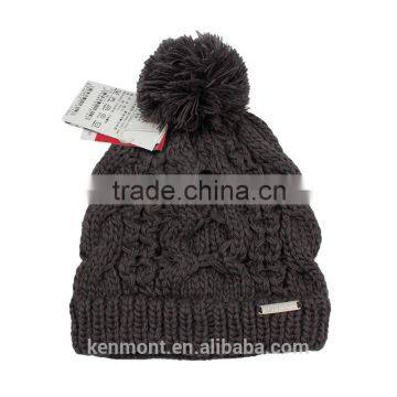 2015 Knit Hat Free Pattern With Knitted Pom Warm Beanie Hat photo-5