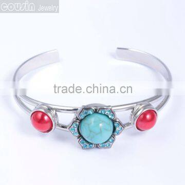 Mixed Styles Bangle Metal Snap Button Jewelry Charm Rhinestone Styles Bangle SZ0011 photo-3