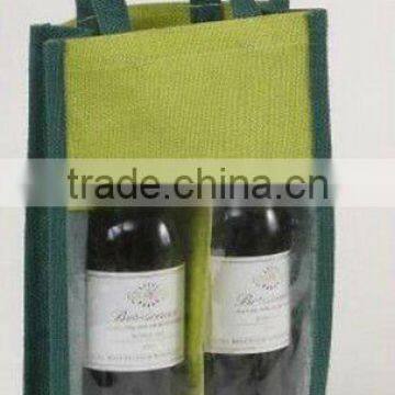 hot sale fashion promotional jute wine bottle bag