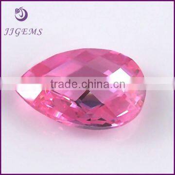 pear cz gemstone/ synthetic cubic zirconia stone/ pink zircon stones prices