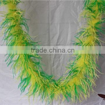 Cheap 2 Ply 72" Green Color Synthetic Ostrich Feather Boa For Wedding Decorations