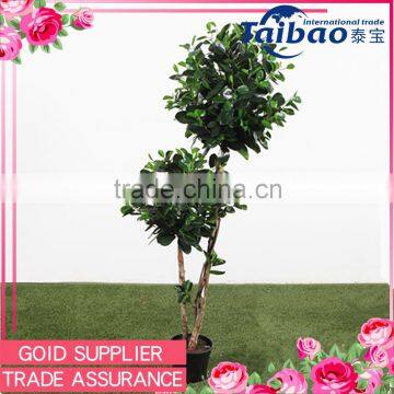 1.4 meter long 2 truncks green banyan tree indoor fake plants wholesale