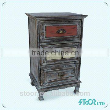 Three Drawers Handmade Antique Wood Cabinet For Living Room