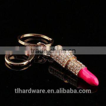 2016 Fashion Promotional Diamond Lipstick Keychain For Christmas Gift