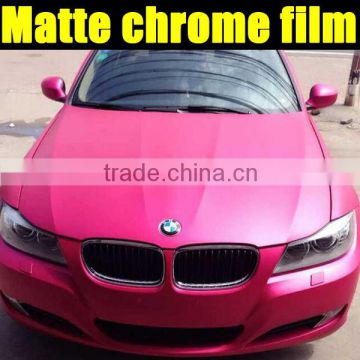 matte chrome rose red with air free bubbles 1.52*20m