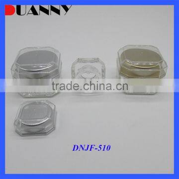 White Acrylic Plastic Square Cosmetics 5G 10G Double Wall Cream Jar For Sale