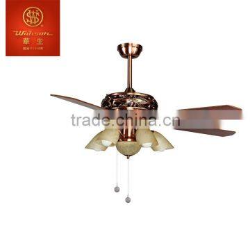 WAHSON Brand 56 "5 Blades Red Brass Luxury Ceiling Fan FZD-140-59
