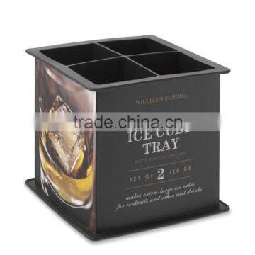 food safety silicone square cocktail ice cube tray , ice cube maker