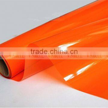 PVC FILM FOR SUPER CLEAR TRANSPARENT FILM,ORANGE COLOR DEOCRATIVE FILM FOR OFFICE GLASS