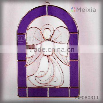 MF080309 china wholesale tiffany style stained glass angel wall hanging for christmas decoration