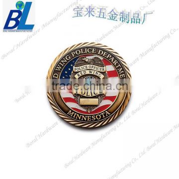 Lathed bronze soft enamel challenge coin medals