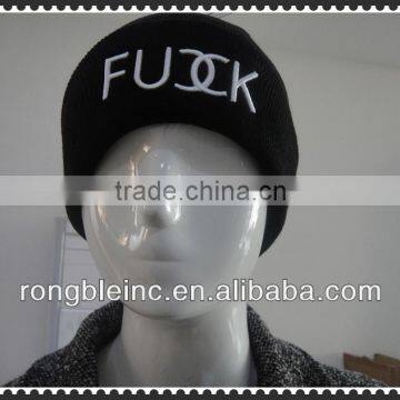 custom 3D embroidered beanie hats for winter and spring