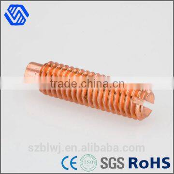 copper material special flat round head full thread screw bolt