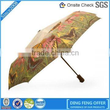 High quality outdoor automatic 3 folding rain umbrella