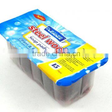 15pc soap steel wool scourers