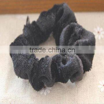 fancy HO CA Velvet black Elastic Scrunchies Head Band Ponytail Holder for haair