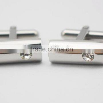 CZ Crystal Stone Stainless Steel Cufflinks For Men's Shirts photo-5