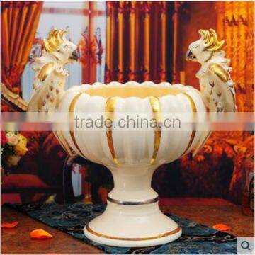 H50cm European porcelain islamic ceramic vase with parrot