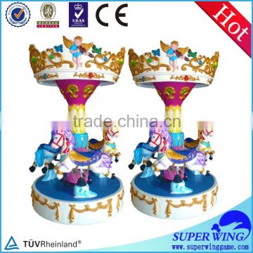 kiddie ride amusement machine 3 seats mini carousel for sale