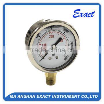 Stainless Steel Oil Pressure Gauge With Bottom Connection