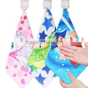 2015 new factory customized kids 100% cotton30x30cm Cartoon Hand Towel Small Hankerchief Plain Dyed wholesale