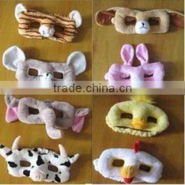 cute kids plush mask/kids animal shape plush mask/custom plush masks