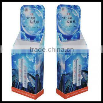 Sunscreen cream dump bin display/cardboard dump bin cosmetic counter display