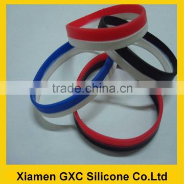 two-color sport silicone rubber college team bracelets