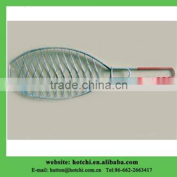 bbq fish grill net with heat resistant coating handle