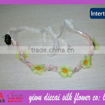 Cheap silk fabric flower string hair band