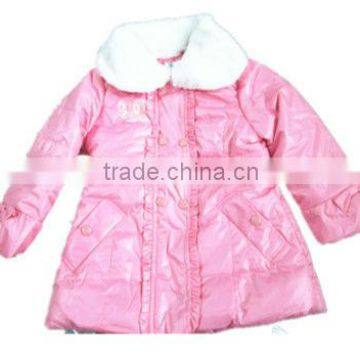 girls fur collar long jacket