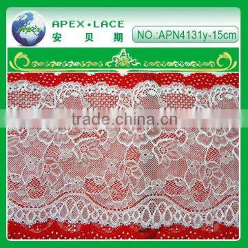 manfacturer of cheaper elastic trim lace design for wedding dress-APN4131y-15cm